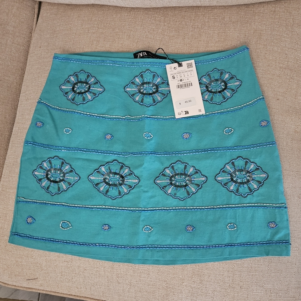 Zara Beaded Mini Skirt